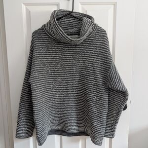 KENT Striped Gray and White Women's Wool blend Sweater